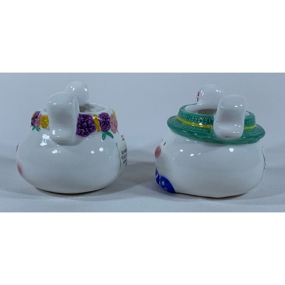 Vintage Russ Berrie Bunny Votive Set Candles Porcelain Easter Rabbit #14318C1 - Picture 2 of 9